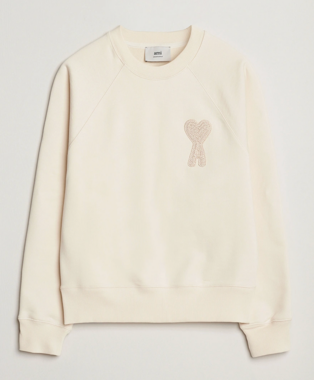 Ami Sweatshirt De Coeur Beige Patch