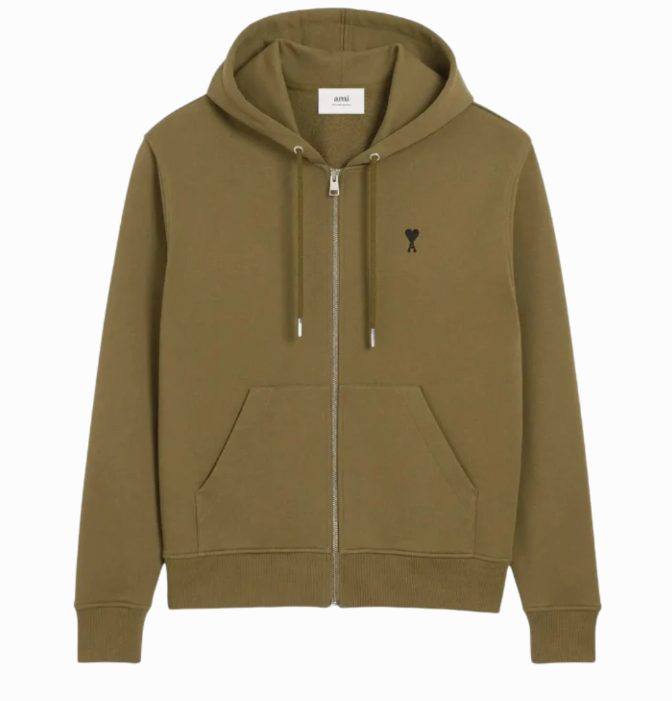 Ami Paris De Coeur Zip Hoodie Bronzo