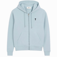 Ami Paris De Coeur Zip Hoodie Sky