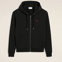 Ami Paris De Coeur Zip Hoodie Black