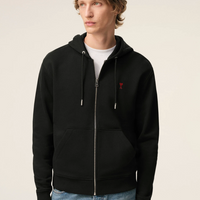 Ami Paris De Coeur Zip Hoodie Black