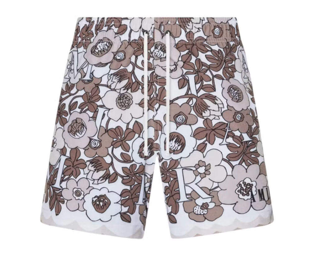 Amiri Flower Shiitake Swim Trunks