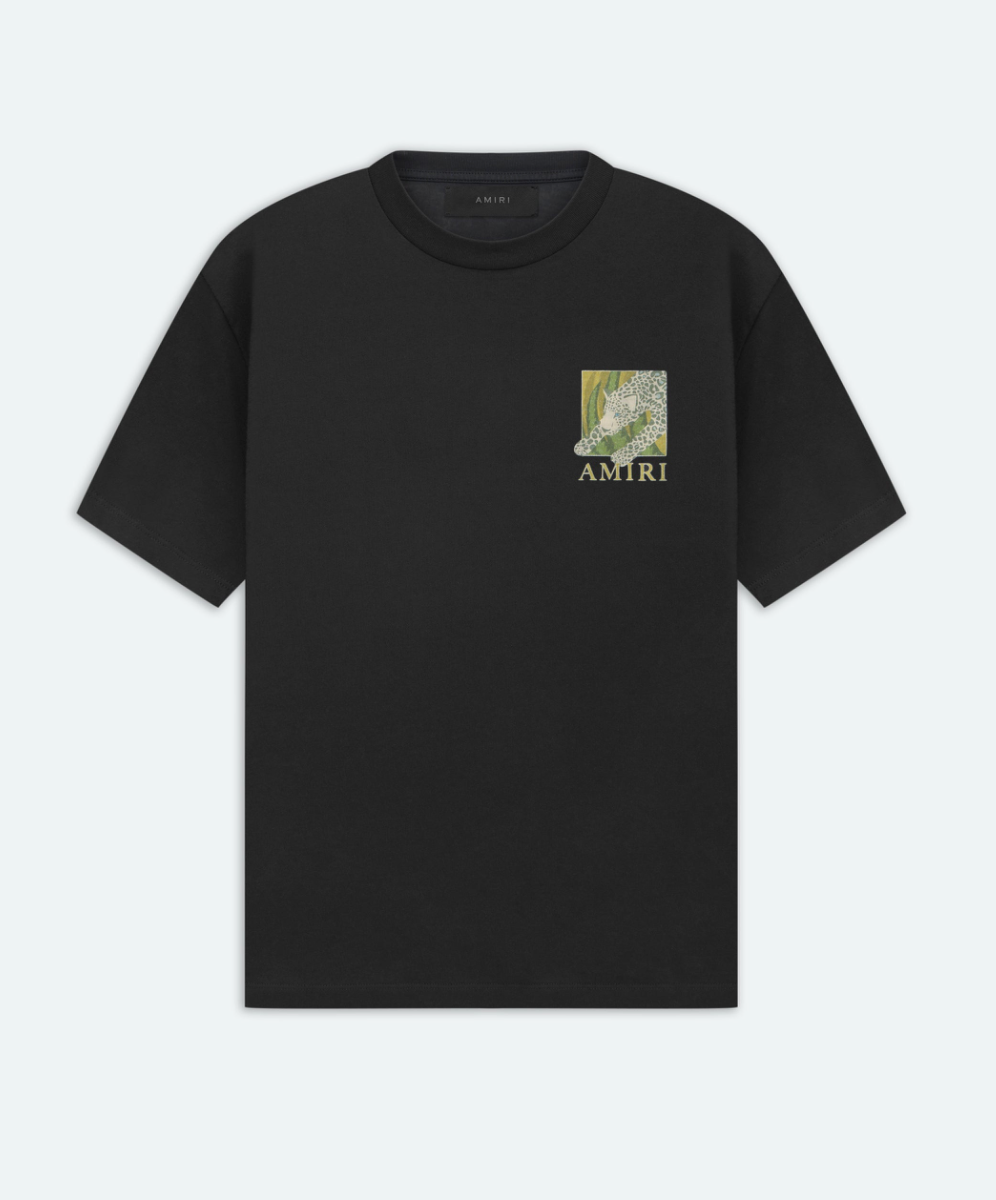 Amiri Leopard Tee Black