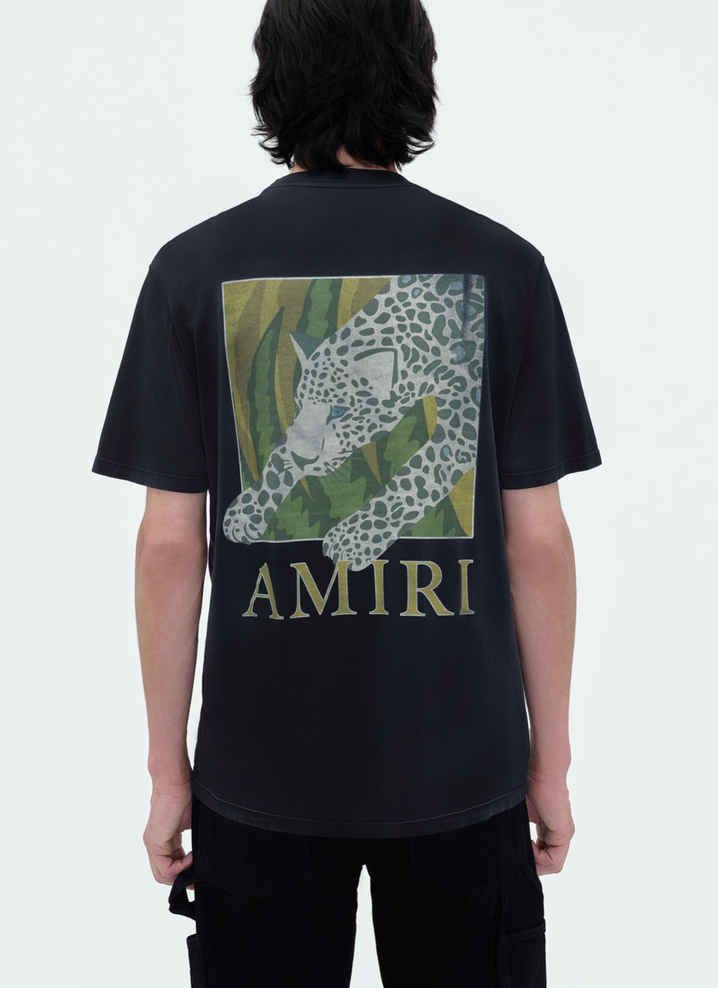 Amiri Leopard Tee Black