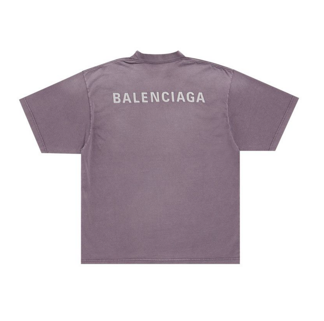 Balenciaga Purple Washed Logo T-Shirt