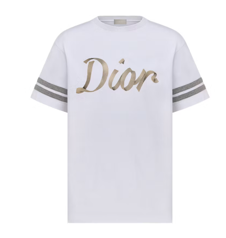 Dior Ribbon Embroidery Logo T-Shirt