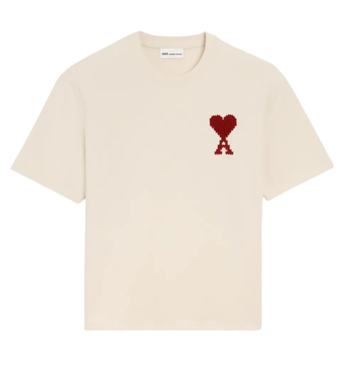 Ami Paris De Coeur Logo Embroidered T-shirt