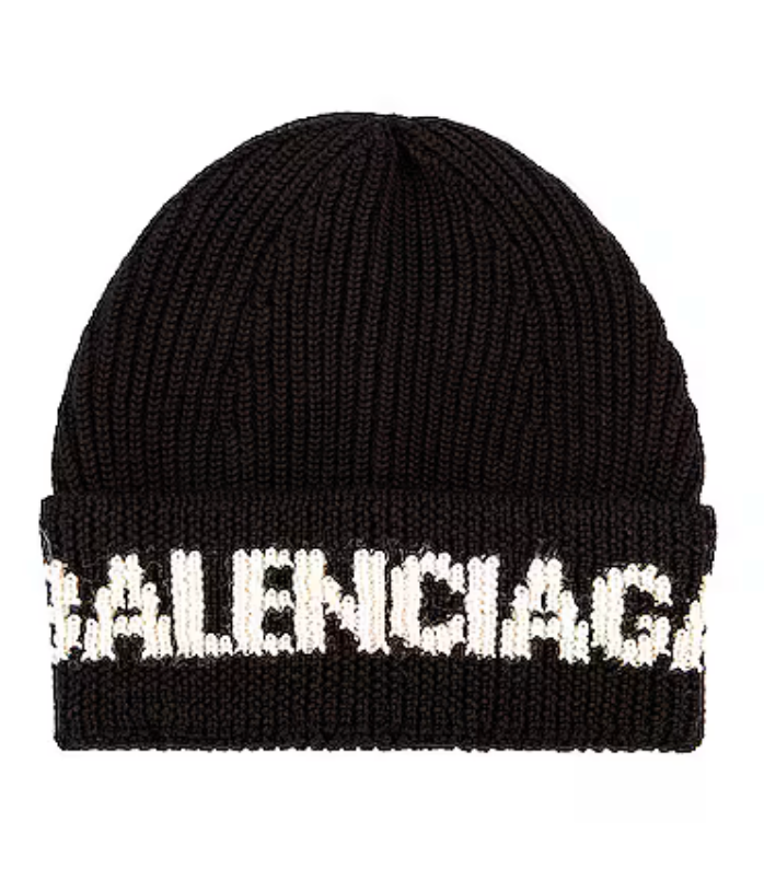 Balenciaga Logo Beanie Black