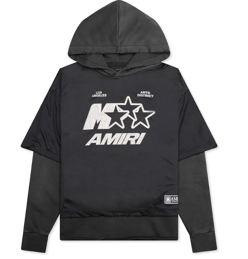Amiri MA Star Mesh Hoodie Black