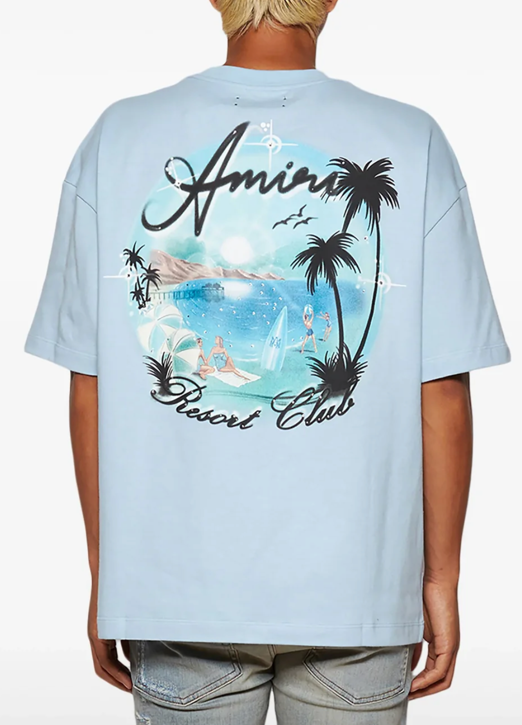 Amiri Paradise Airbrush Cerulean T-Shirt