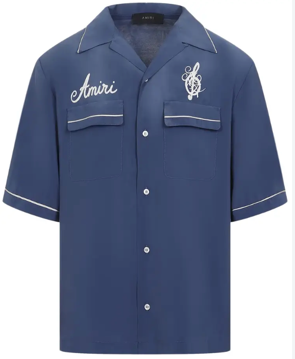 Amiri Saturday Night Camp Shirt Navy