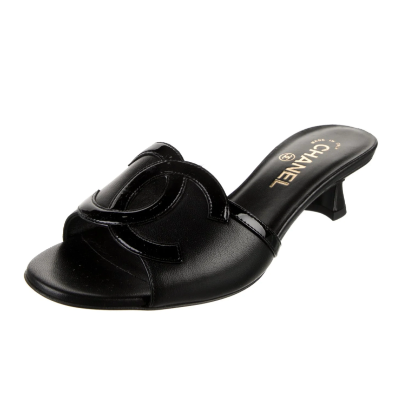 Chanel CC Lambskin Mules