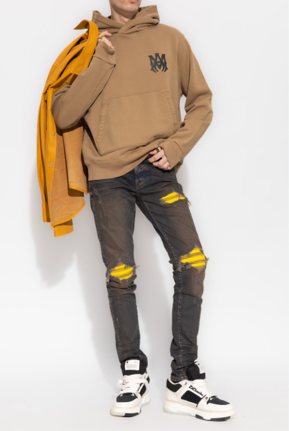 Amiri MX1 Ultrasuede Dark Indigo Yellow