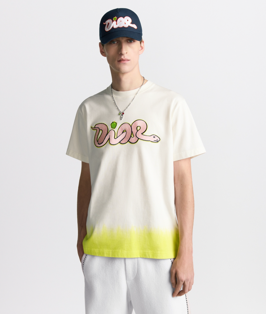 Dior x KAWS Logo Embroidery T-Shirt