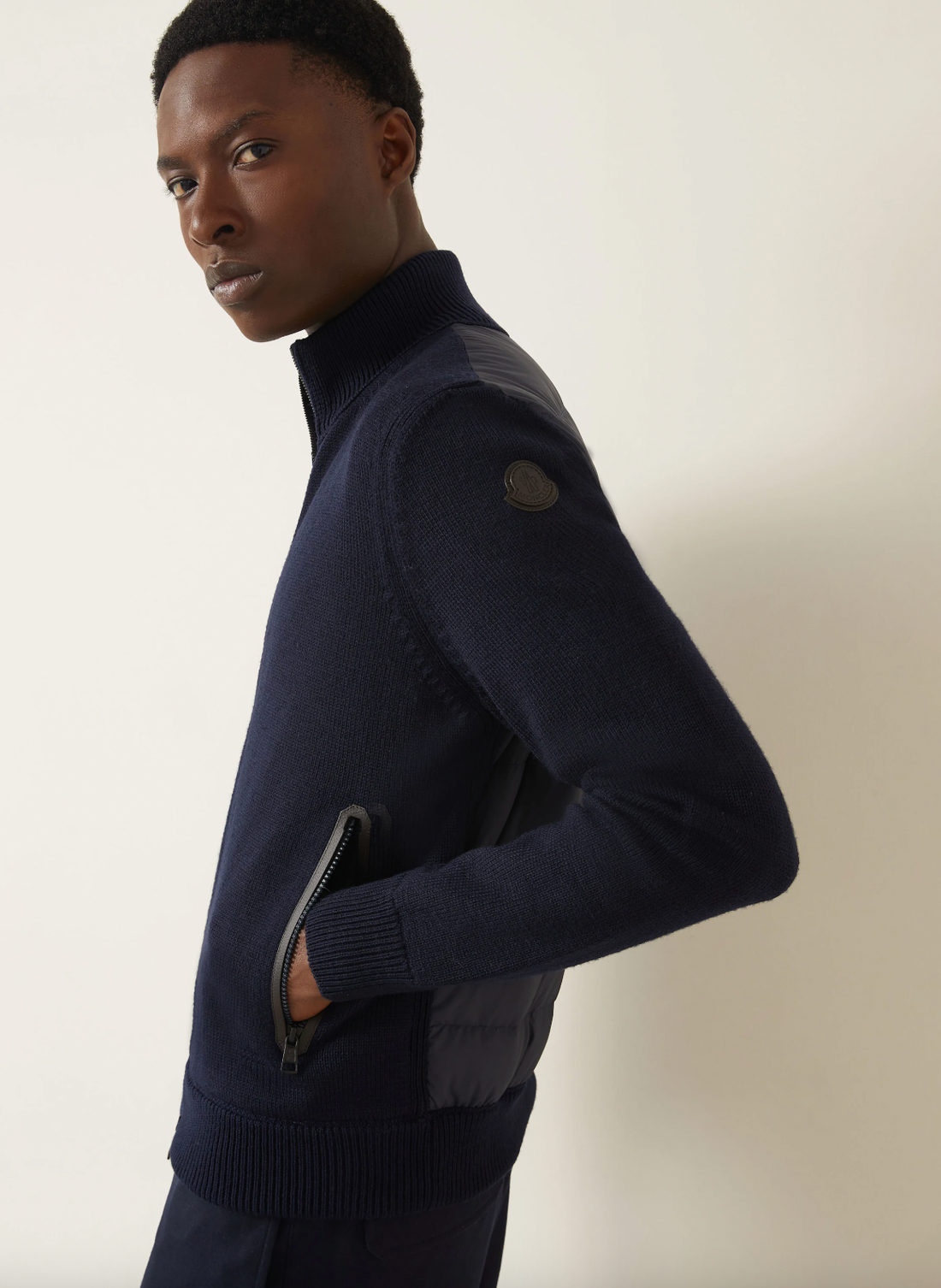 Moncler Down Cardigan Navy