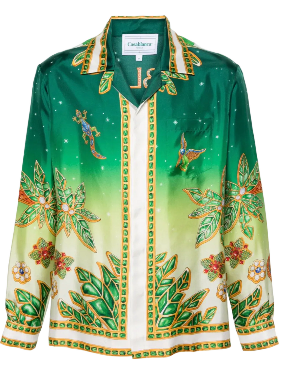 Casablanca Cuban Collar Long Sleeve/Joyaux D'Afrique Silk Shirt