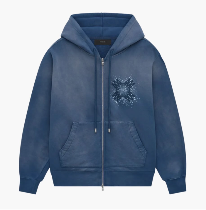 Amiri Quad Crystal Zip Hoodie