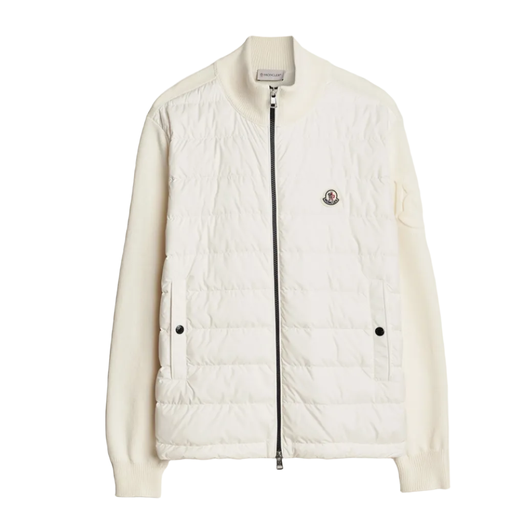 Moncler Down Cardigan White