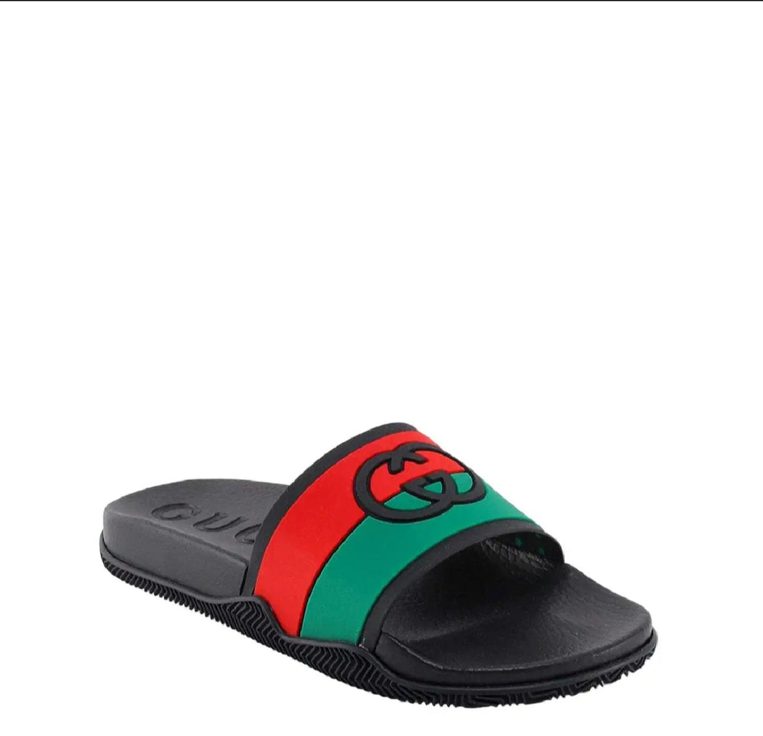 Gucci Interlocking G Rubber Slides Black