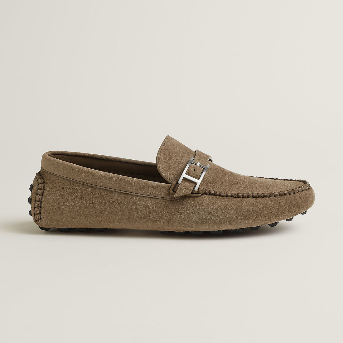 Hermes Idylle Suede Loafer Etoupe