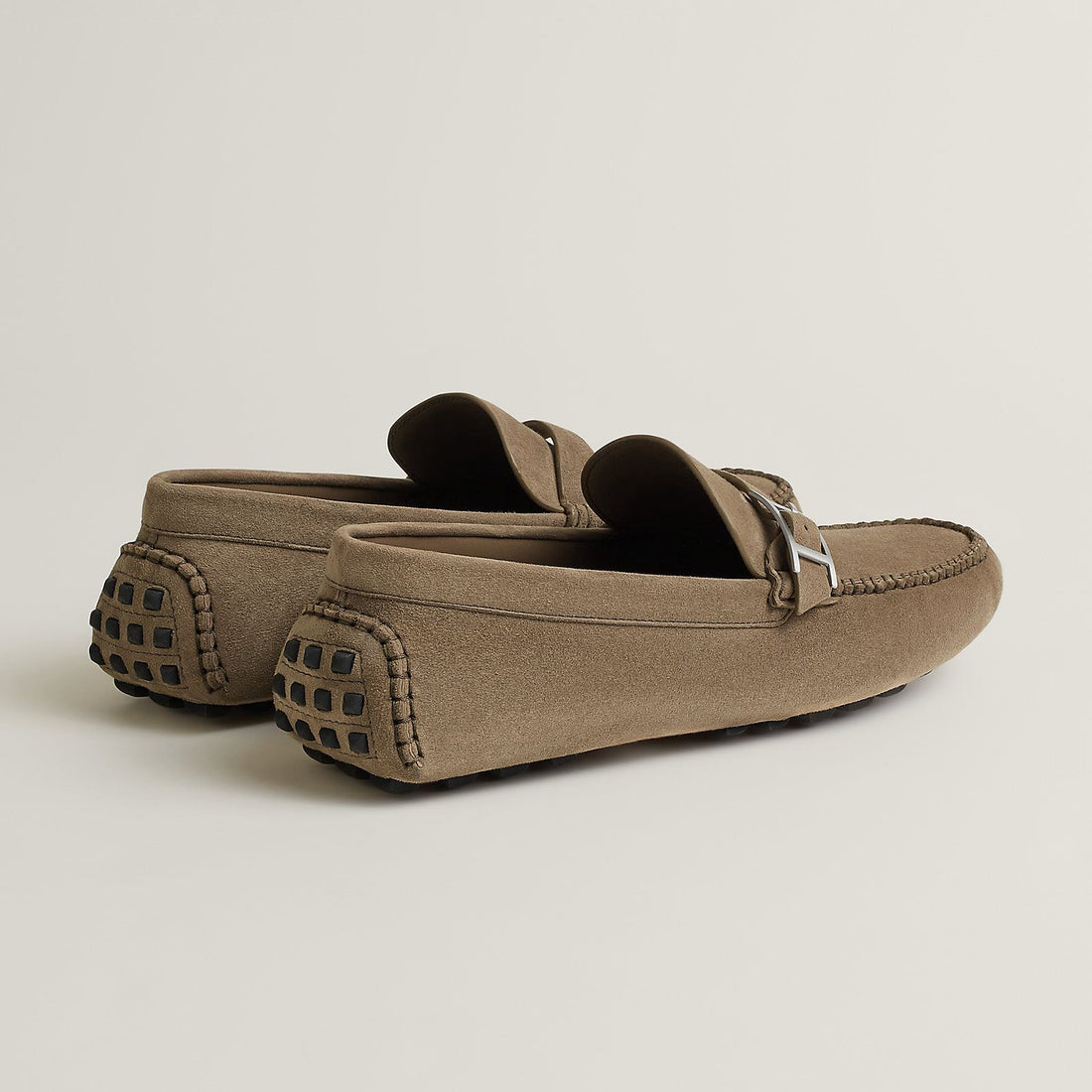 Hermes Idylle Suede Loafer Etoupe