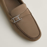 Hermes Idylle Suede Loafer Etoupe