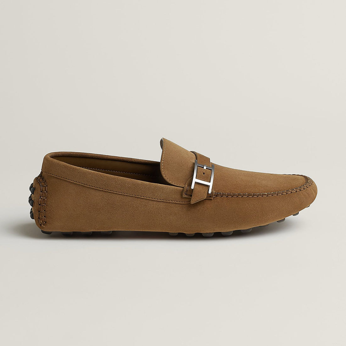 Hermes Idylle Suede Loafer Beige