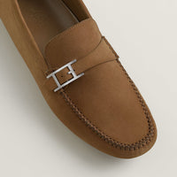 Hermes Idylle Suede Loafer Beige