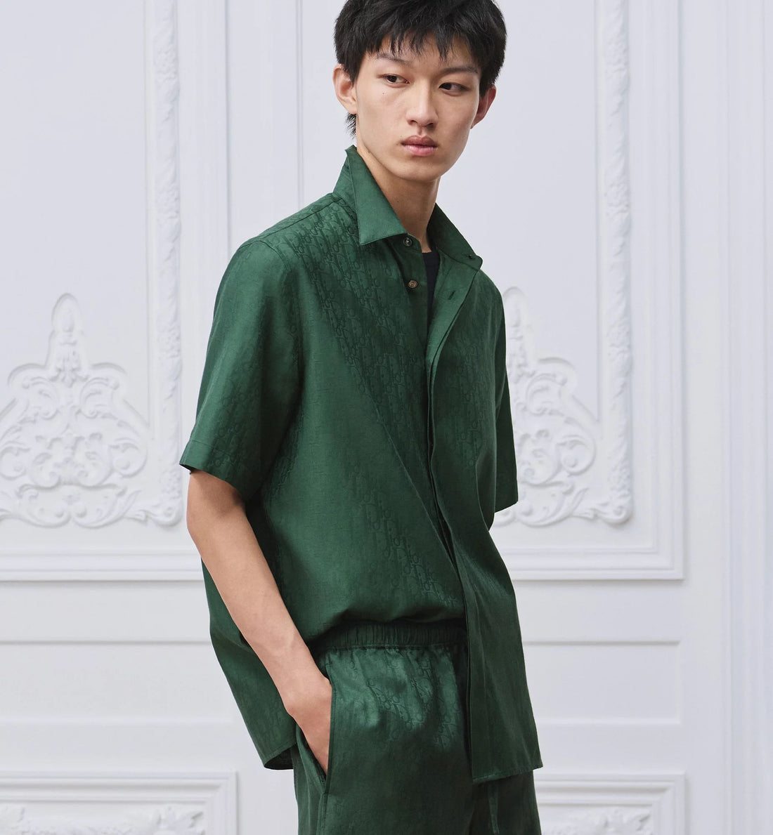 Dior Oblique Silk Short Sleeve Shirt