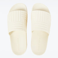 Bottega Veneta Embossed Rubber Slides Sea Salt