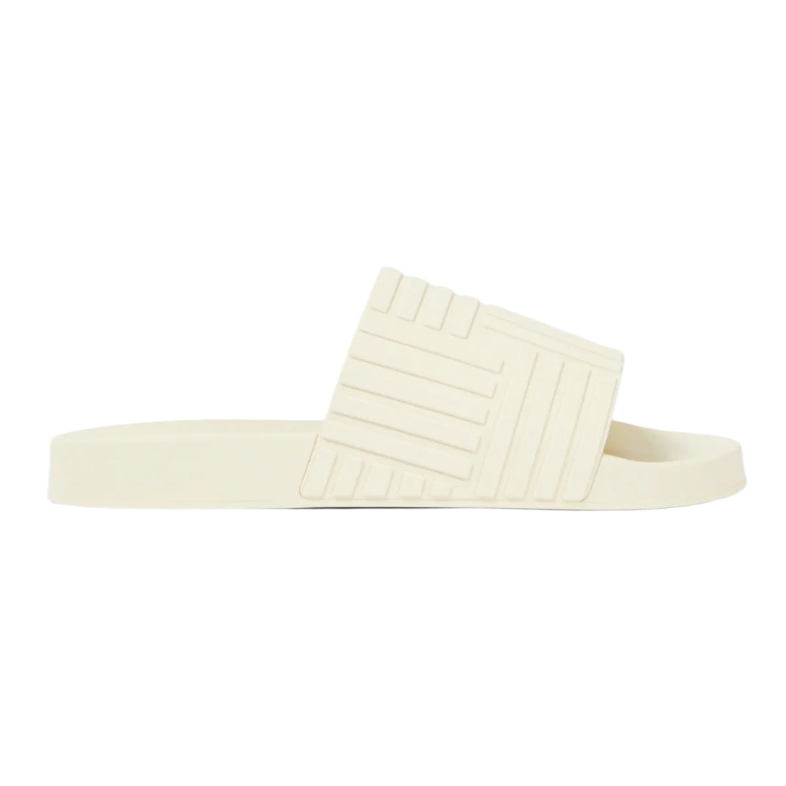 Bottega Veneta Embossed Rubber Slides Sea Salt