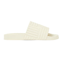 Bottega Veneta Embossed Rubber Slides Sea Salt