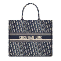 Dior Oblique Embroidery Large Book Tote Bag