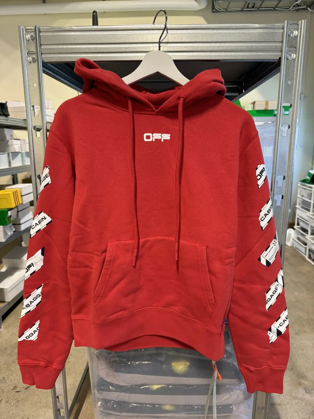 Off-White Tape Arrow Hoodie Red