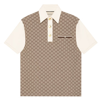 Gucci GG Jacquard Silk Cotton Polo Shirt