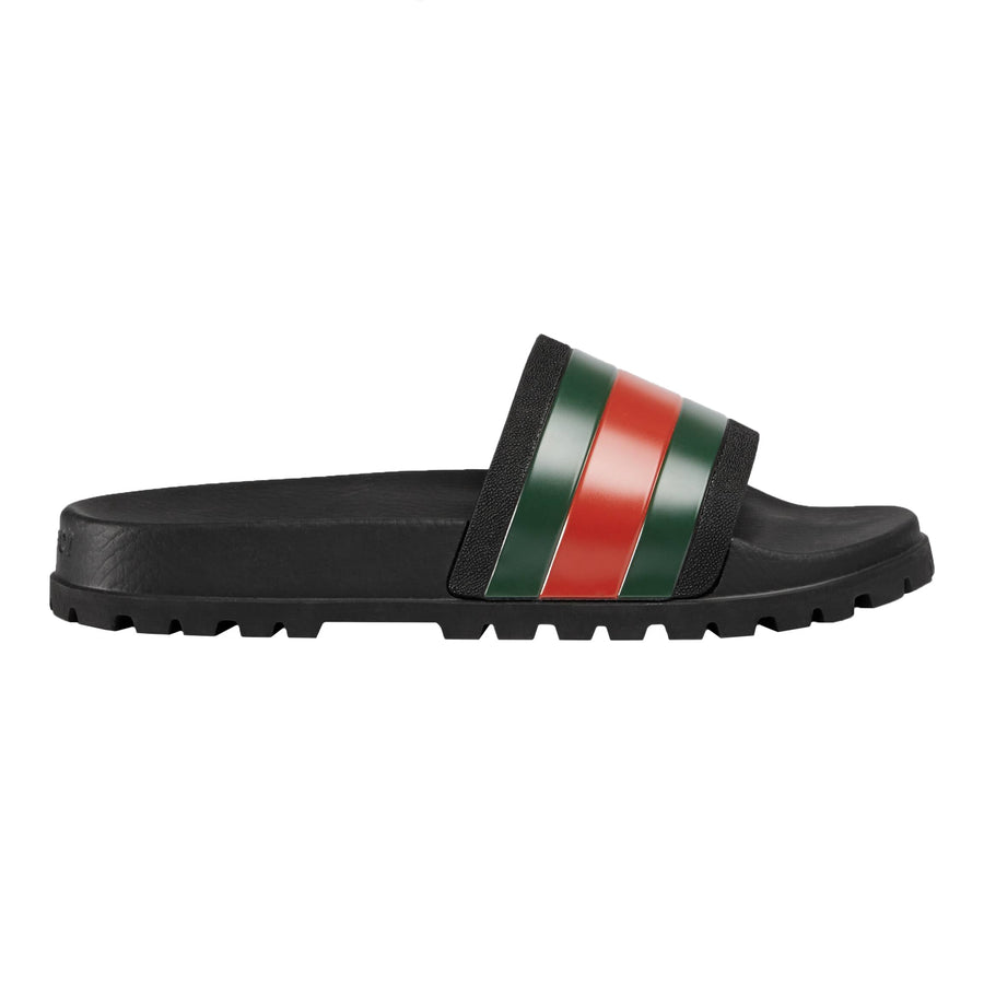 Gucci Web Rubber Slides