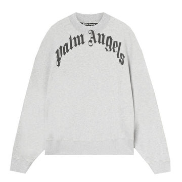 Palm Angels Curved Logo Grey Sweatshirt