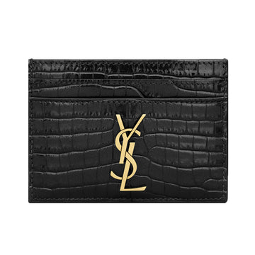 Saint Laurent Cassandre Croco Card Holder