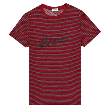 Saint Laurent Striped Logo T-Shirt