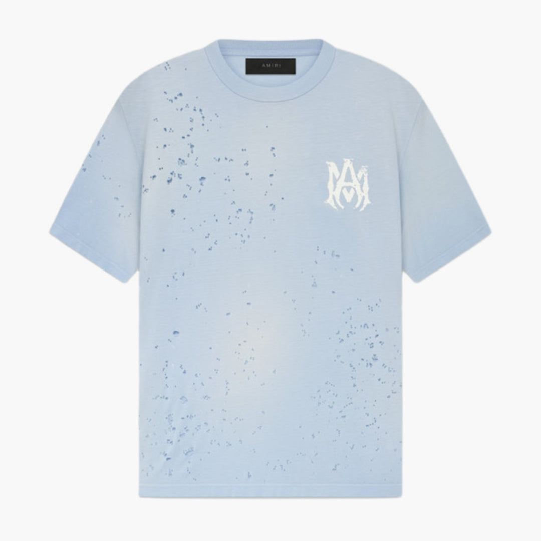 Amiri Washed Shotgun Tee Gray Dawn
