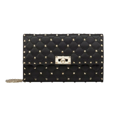 Valentino Rockstud Spike Nappa Leather Crossbody Clutch Bag