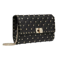 Valentino Rockstud Spike Nappa Leather Crossbody Clutch Bag