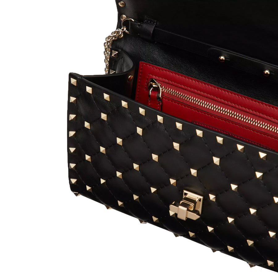 Valentino Rockstud Spike Nappa Leather Crossbody Clutch Bag