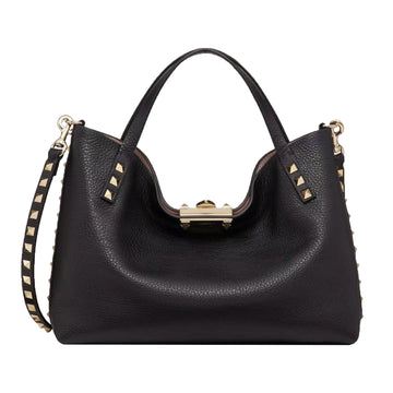 Valentino Small Rockstud Grainy Calfskin Tote Bag