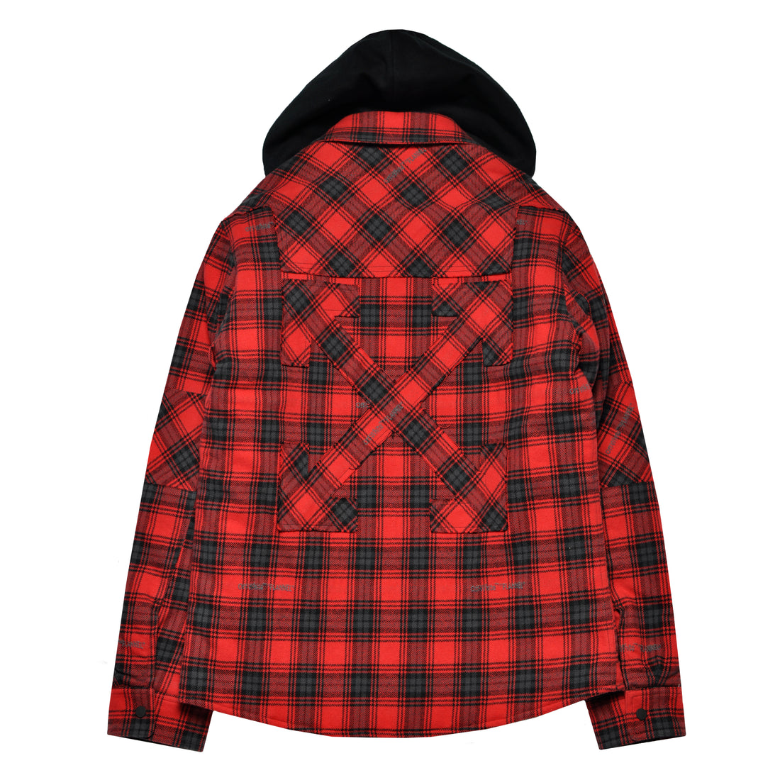 Off-White Flannel Hooded Shirt Jacket