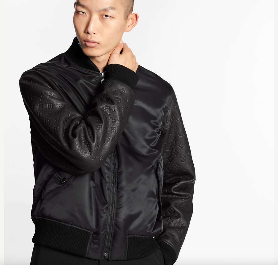 Louis Vuitton Monogram Leather Mix Bomber Jacket