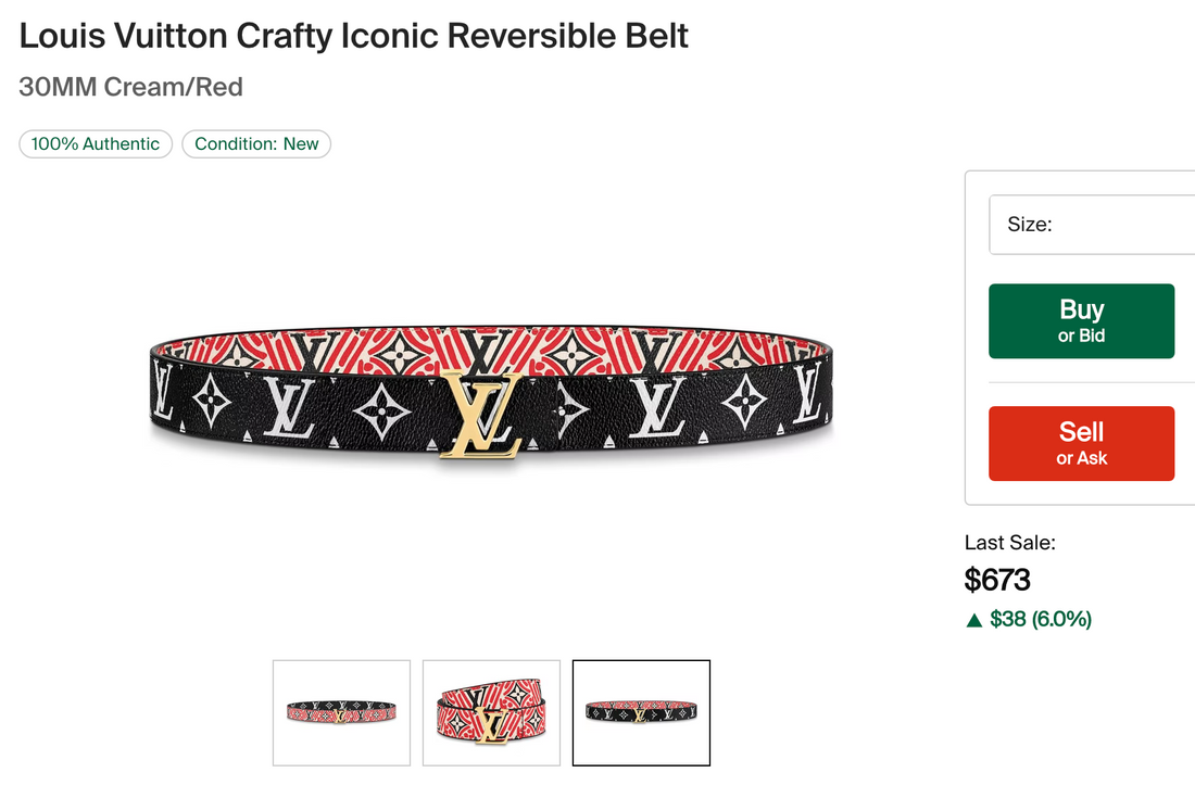 Louis Vuitton Crafty Iconic Reversible Belt Women