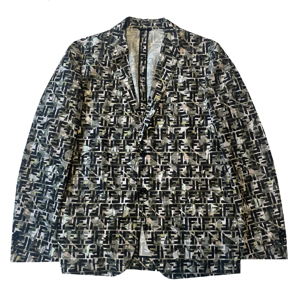 Fendi FF Camouflage Printed Blazer Jacket