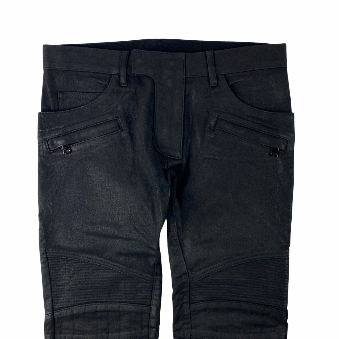 Balmain Waxed Biker Jeans