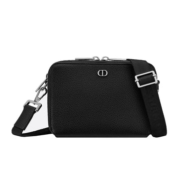 Dior Black Grained Calfskin CD Messenger Bag